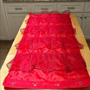 Red Hanging 19” by 63” Shoe Organizer 24 compartments